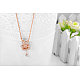 Bear Real Rose Gold Plated Tin Alloy Austrian Crystal Pendant Necklaces NJEW-AA00065-41RG-2