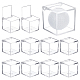 透明なプラスチックのギフト用の箱  フリップカバー付き  正方形  透明  5x5x5cm CON-WH0003-14-1