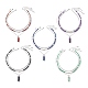 3pcs 3 style pierres précieuses naturelles et perle et ensemble de colliers de perles d'hématite synthétique NJEW-JN04028-1