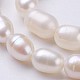 Grado aa fili di perline di perle d'acqua dolce coltivate naturali PEAR-P002-41-3