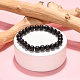 Synthetic Black Stone Beaded Stretch Bracelets B072-3-3
