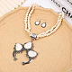 Комплекты из ожерелий и серег-подвесок из синтетической бирюзы в форме капли для женщин FS-WG379CB-01-3