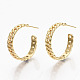 Brass Half Hoop Earrings KK-R117-054G-NF-4