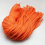 7 núcleo interior cuerdas de poliéster y spandex, color sólido, para hacer pulseras de cuerda, rojo naranja, 4~5mm, alrededor de 109.36 yarda (100 m) / paquete, 420~500g / bundle