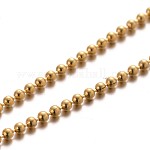 304 Stainless Steel Ball Chains, Golden, 1.5mm