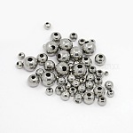 304 Stainless Steel Round Spacer Beads, Stainless Steel Color, 2~10mm, Hole: 1~3mm