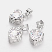 Сердце из латуни амулеты кубического циркония ZIRC-O023-14