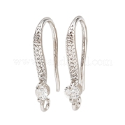 Латунь микро проложить кубического циркония серьги крючки KK-A257-14P