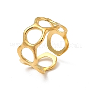 Placcatura ionica (ip) 304 anello circolare in acciaio inossidabile con polsino aperto da donna RJEW-E066-03G
