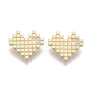 Brass Micro Pave Clear Cubic Zirconia Charms KK-S356-068-NF