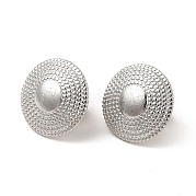 304 Stainless Steel Flat Round Stud Earrings for Women EJEW-I281-20P
