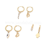 3 пара 3 стильных асимметричных серег с кисточками EJEW-B020-13G