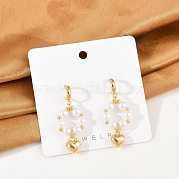 Серьги-гвоздики из латуни и АБС-пластика с жемчугом EJEW-U040-19G