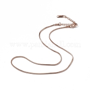 Chapado en iones (ip) 304 collar de cadena de serpiente redonda de acero inoxidable para hombres y mujeres NJEW-K245-012D