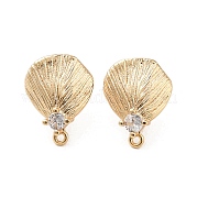 Серьги-гвоздики из латуни с прозрачным фианитом KK-G491-57B-G