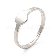 201 Stainless Steel Heart Adjustable Ring for Women RJEW-F131-06P
