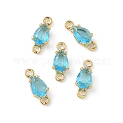 Шармы-соединители из латуни с паве из кубического циркония KK-Z136-46G-02