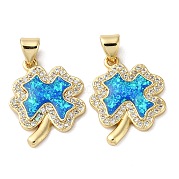 Латунные микро-паве синие подвески с фианитом KK-D057-03G
