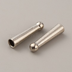 合金コードエンドパーツ  ボロタイエンドキャップ  コーン  プラチナ  25.5x6mm  内径：4.5mm