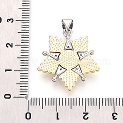 Латунные микропаве прозрачные подвески с фианитом&nbsp;KK-T080-14A-GP