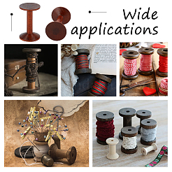 Деревянные бобины в стиле ретро WOOD-WH0029-56