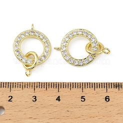 Подвески-соединители из латунных микрофибрилл с прозрачными кубическими циркониями&nbsp;KK-H527-25G