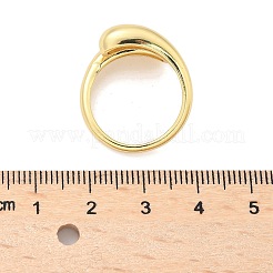Offener Manschettenring aus Messing in Tropfenform für Damen&nbsp;RJEW-M148-03G