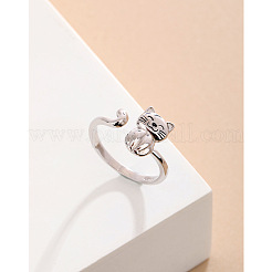 Кольца-манжеты из стерлингового серебра в форме кошки 925 для женщин FS-WGE449A-01