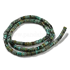 天然アフリカンターコイズ（ジャスパー）ビーズ連売り  フラットラウンド/ディスク  ヒシビーズ  4x2~2.5mm  穴：0.7mm  約173個/連  15.08~15.35インチ（38.3~39cm）&nbsp;LS-G-C084-D03-01