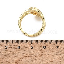 Bagues ouvertes en laiton avec micro pavé de zircones cubiques pour femmes&nbsp;RJEW-L343-11G