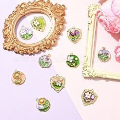 10шт 10 стиля подвески из сплава с эмалью&nbsp;ENAM-YW0006-20