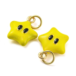 Подвески из латуни с эмалью в виде звезды&nbsp;X-KK-Q804-07G