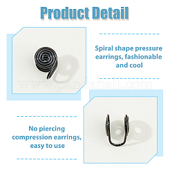 10 шт. серьги-манжеты из нержавеющей стали со спиральной накладкой&nbsp;EJEW-HS0001-03EB