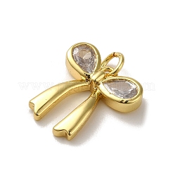 Ciondoli in ottone con placcatura a cremagliera con micro pavé di zirconi chiari&nbsp;KK-R158-05G