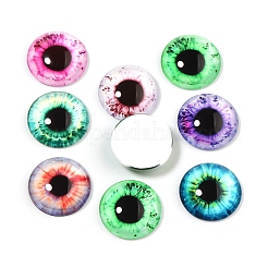 クラフトガラス人形の目  ぬいぐるみの目  半円  ミックスカラー  12mm  約20個/袋&nbsp;DOLL-PW0001-069-B01