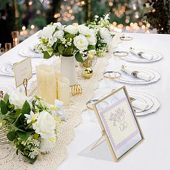 Круглая фоторамка из железа и стекла&nbsp;AJEW-WH0270-534C