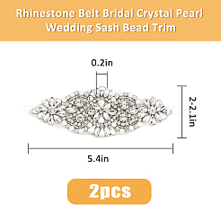 2 pieza de aleación con rhinestone para coser y decorar.&nbsp;DIY-FH0006-82S