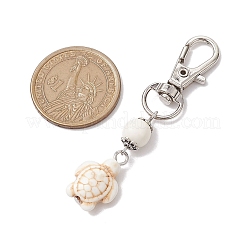 Подвеска с круглыми бусинами из черепаховой синтетической бирюзы с натуральным говлитом&nbsp;HJEW-JM02296