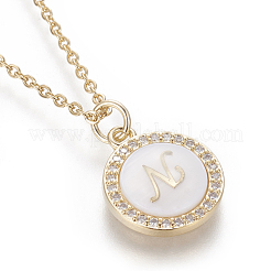 Colliers pendentif initiale en laiton&nbsp;NJEW-I230-24G-N