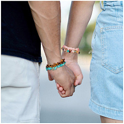 8шт. эластичные браслеты из натуральных и синтетических драгоценных камней для женщин и мужчин&nbsp;BJEW-TAC0037