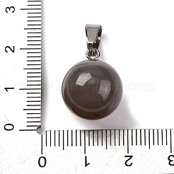 Круглые серые природные агата подвески G-Q434-17