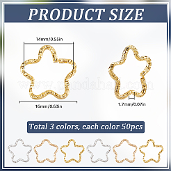 150 шт. 3-х цветные текстурированные соединительные кольца из железа IFIN-SC0001-71B