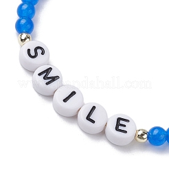 10шт браслет из натурального и окрашенного малайзийского нефрита из бисера&nbsp;BJEW-JB10074