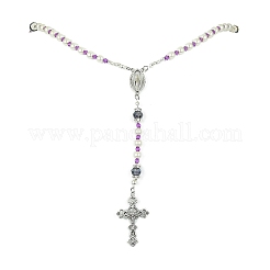 Ожерелье из стеклянных жемчужных четок NJEW-TA00082-03