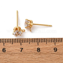 Латунные серьги-гвоздики из циркония KK-F898-14C-G