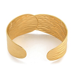 Настоящие браслеты-манжеты из нержавеющей стали 304 с покрытием из 18-каратного золота&nbsp;BJEW-L695-001G-01