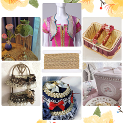 Плетеная кружевная отделка из полиэстера&nbsp;OCOR-WH0079-23A