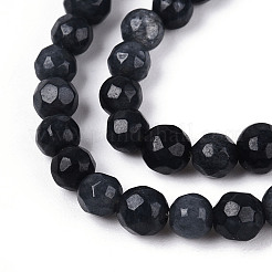 Gefärbt natürlichen weißen Jade Perlen Stränge&nbsp;G-T139-4mm-60-19
