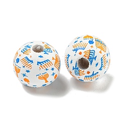 Набивные деревянные европейские бусины WOOD-G022-15B