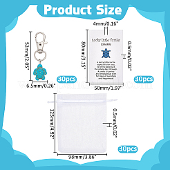 Подвесные украшения из сплава и синтетической бирюзы в виде черепахи&nbsp;AJEW-WH0481-81